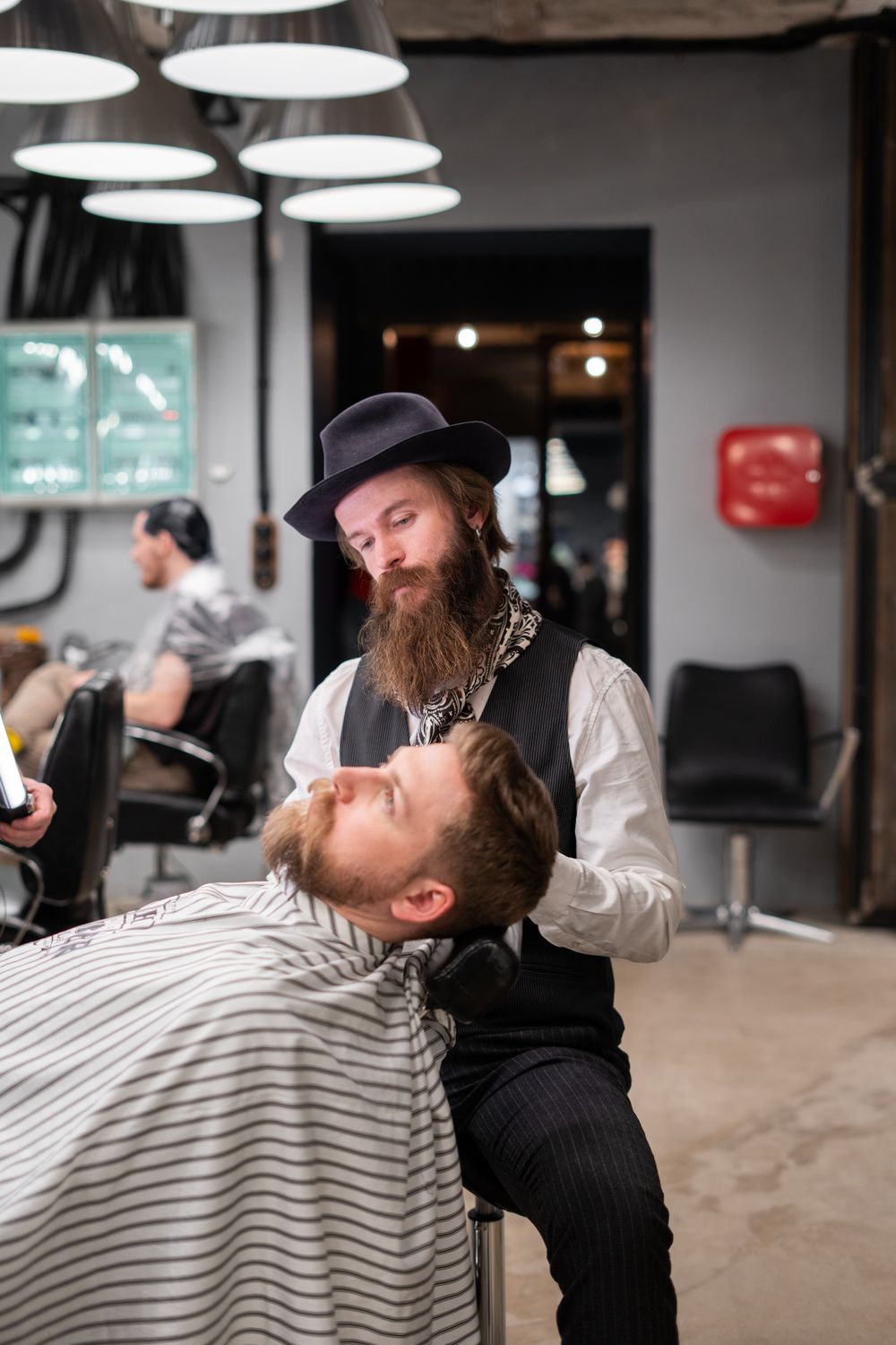 Hot towel straight razor shave