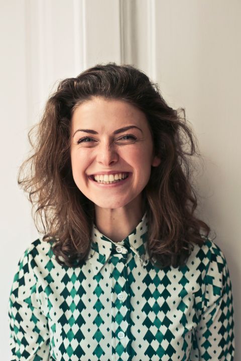 Curly shoulder length hair